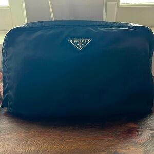 Prada Black Nylon / Leather Cosmetic Pouch